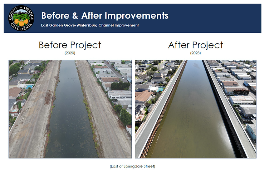 Before & After Board.East Garden Grove-Wintersburg Channel (8-2-2023)